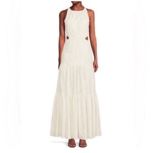 LoveShackFancy White maxi Dress cutout Back NWT 6